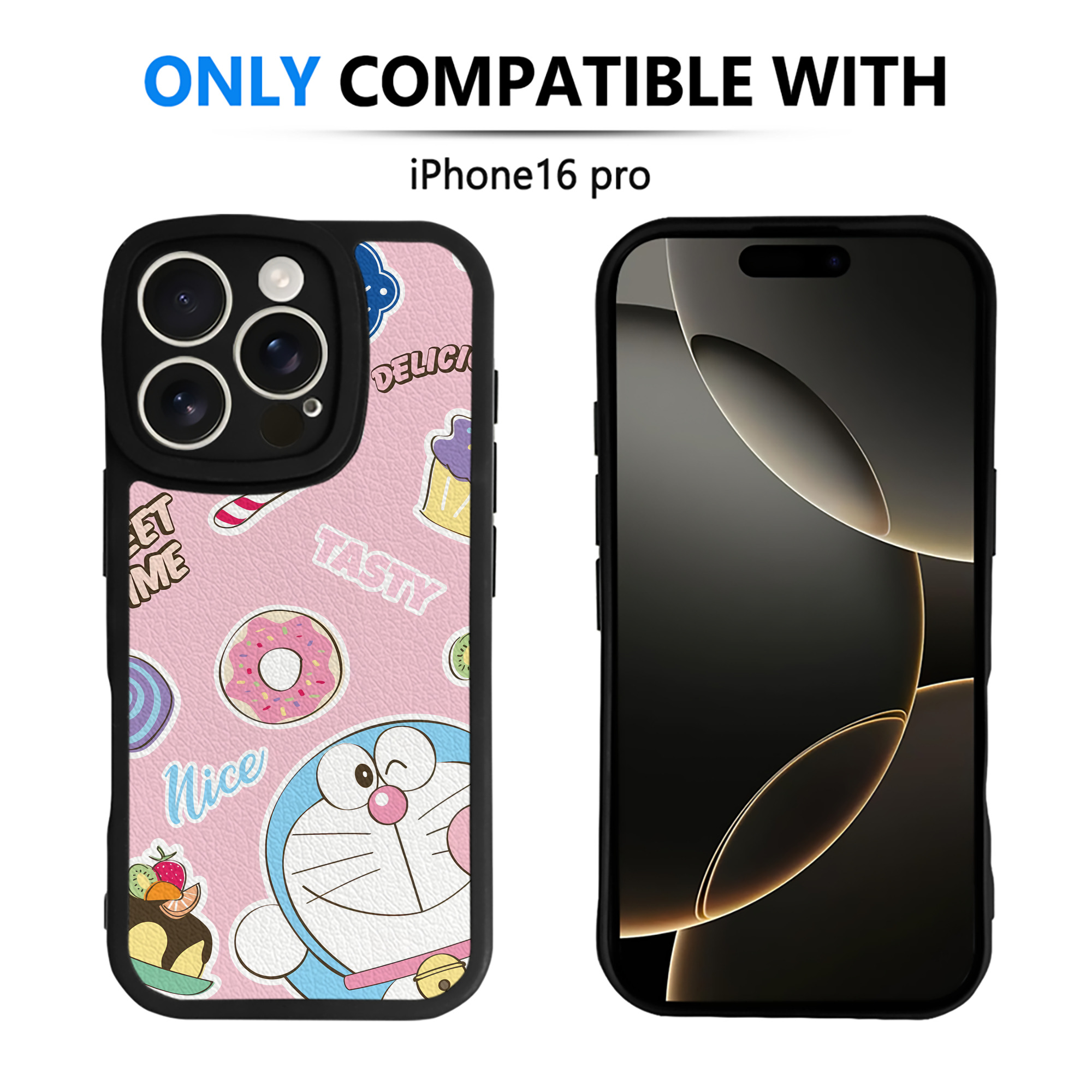 （画像用） ドラえもん Doraemon 【iPhone 16シリーズ対応】シリコンスマホケース（レザー調） 材質：シリコン